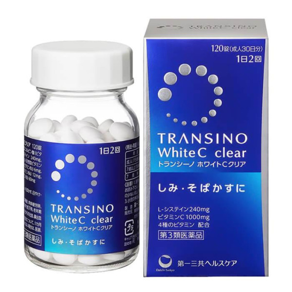 Transino White C Clear pilules de blanchiment de la peau et de traitement du mélasma 120 pilules